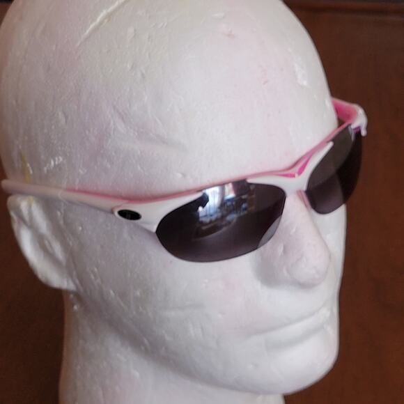 Women\'s Pink and White Sport Sunglasses with Dark Lenses main image 11